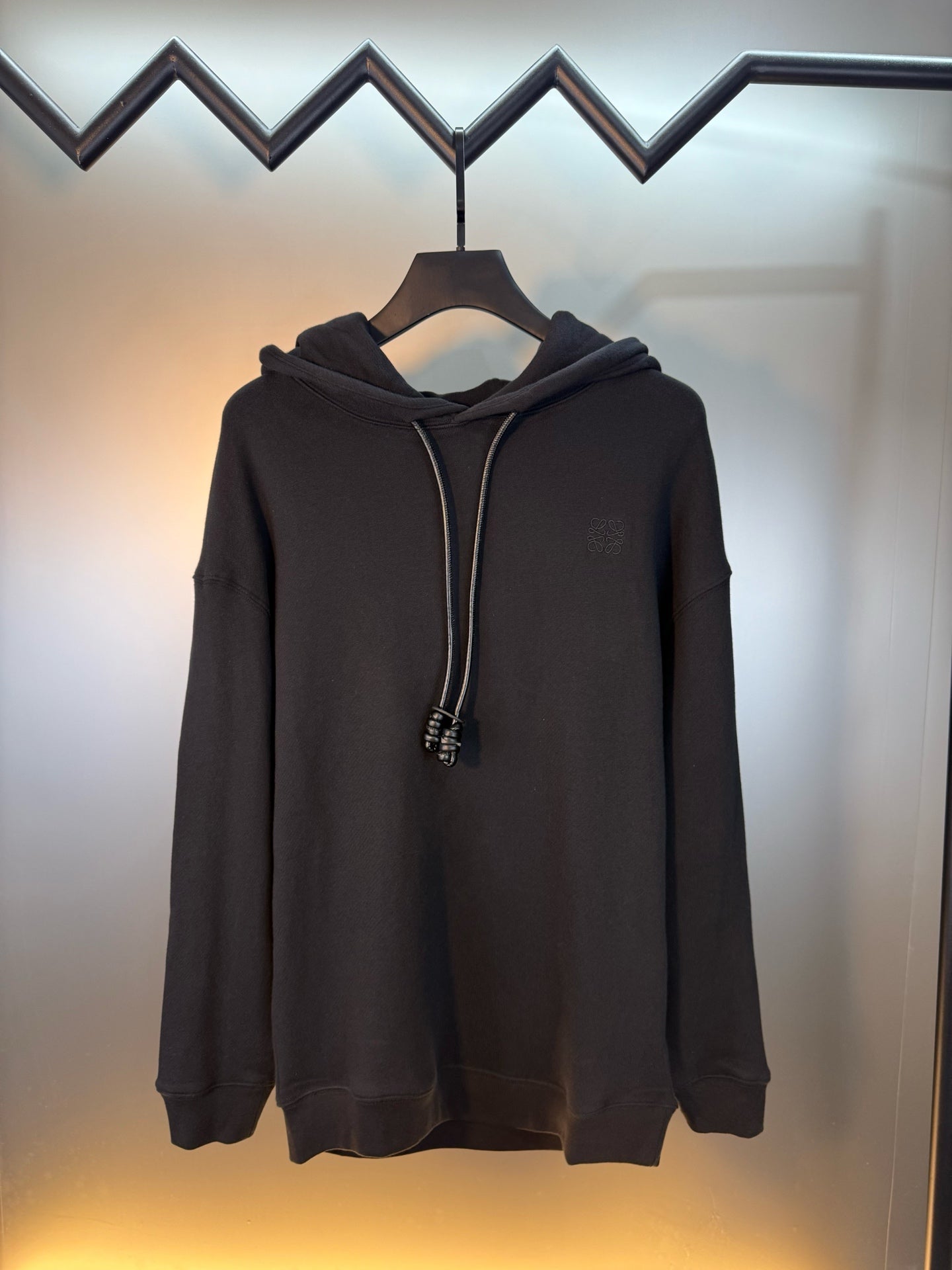 Loewe Anagram Leather Embroidered Hooded Sweatshirt – 25FW