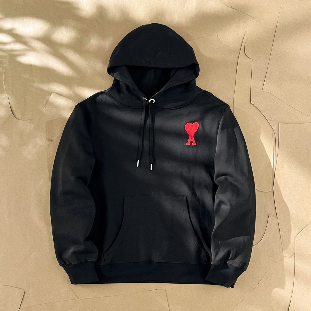 Ami Paris Ami De Coeur Heart Embroidery Hoodie