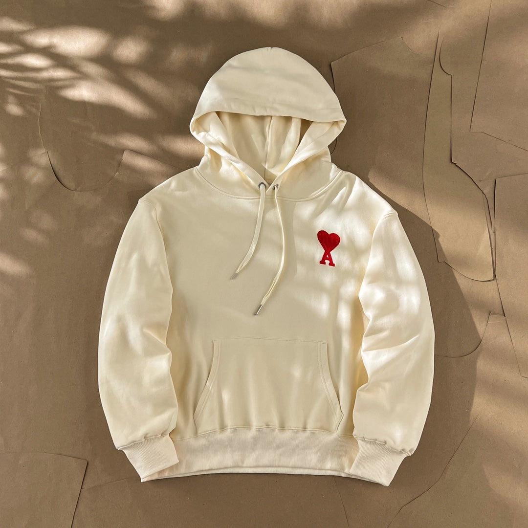 Ami Paris Ami De Coeur Heart Embroidery Hoodie