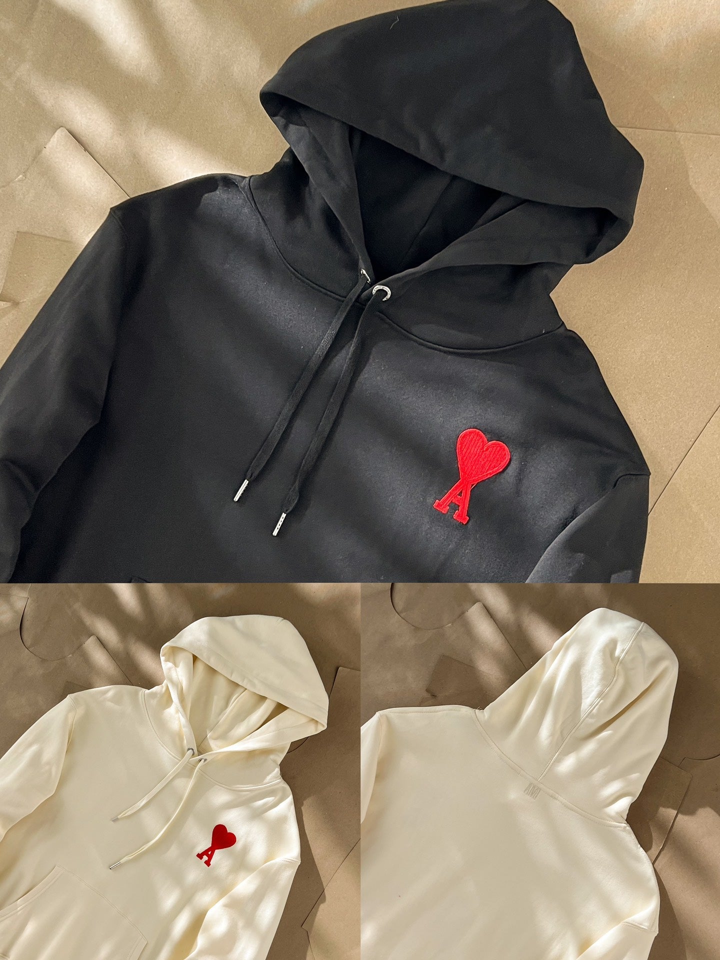 Ami Paris Ami De Coeur Heart Embroidery Hoodie
